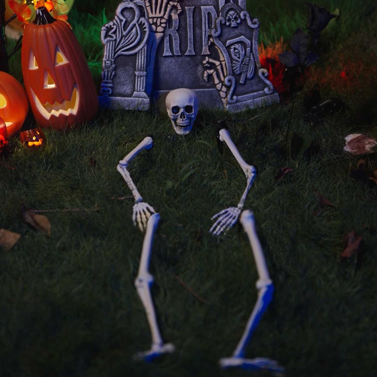 Halloween Skelet sa Šiljcima za Tlo Bijelo 45,5 x 13 cm