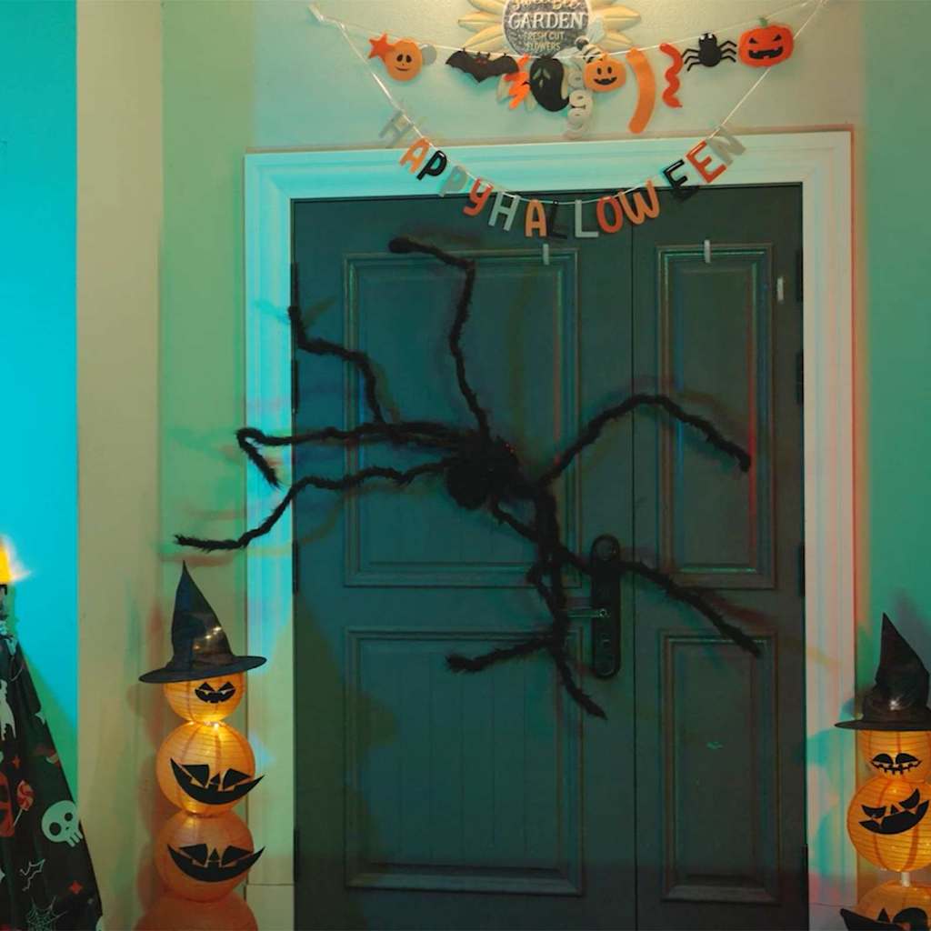 Halloween Pauk Dekoracija 3 pcs Crna 200 cm Poliester i čelik