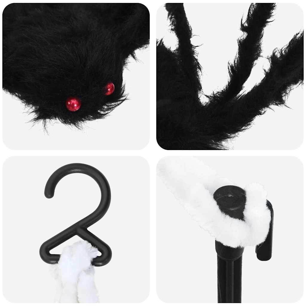 Halloween ukrašavanje pauka s mrežama 4 pcs Crno i bijelo