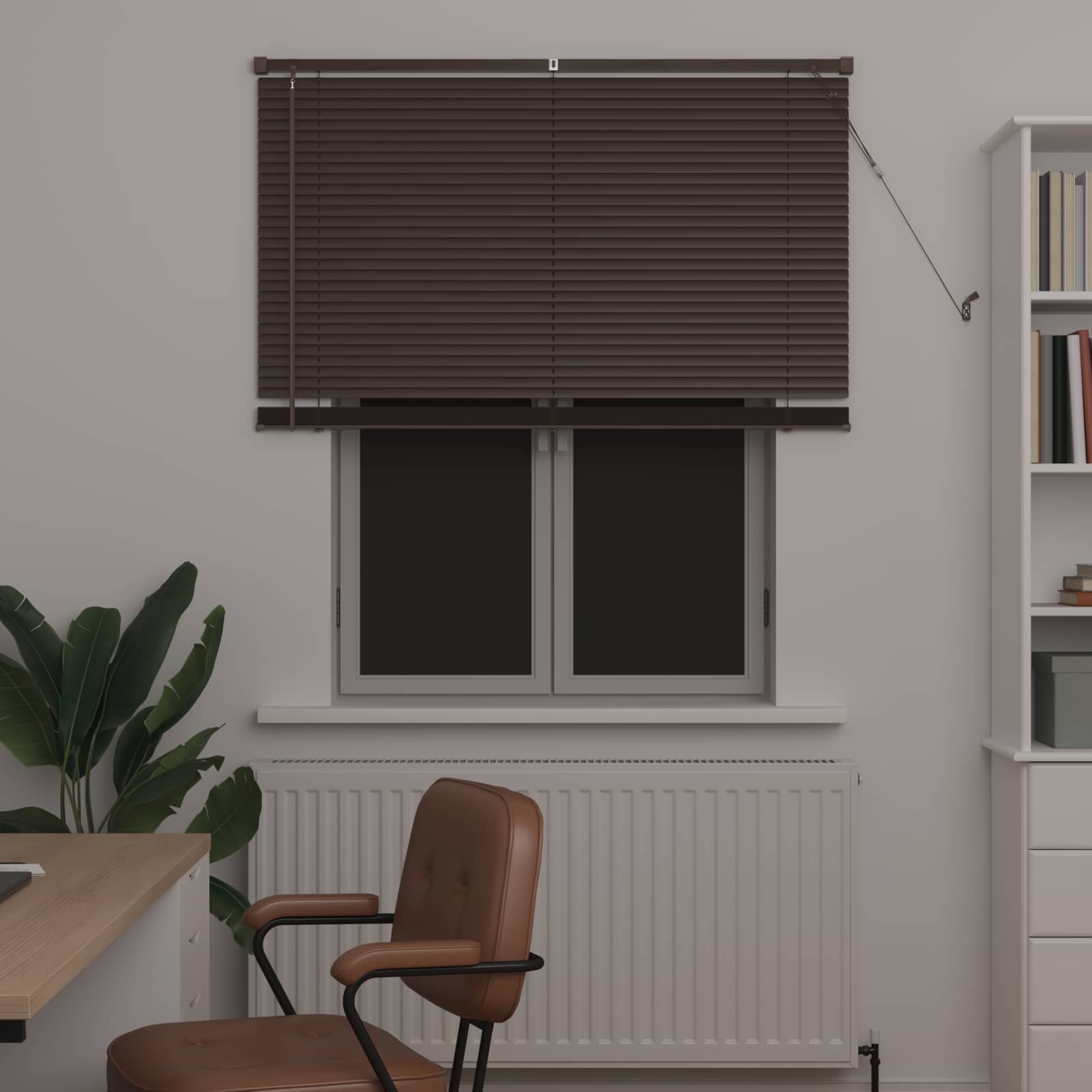 Venecijanska roleta Tamno smeđa s uzorkom 150 x 120 cm PVC