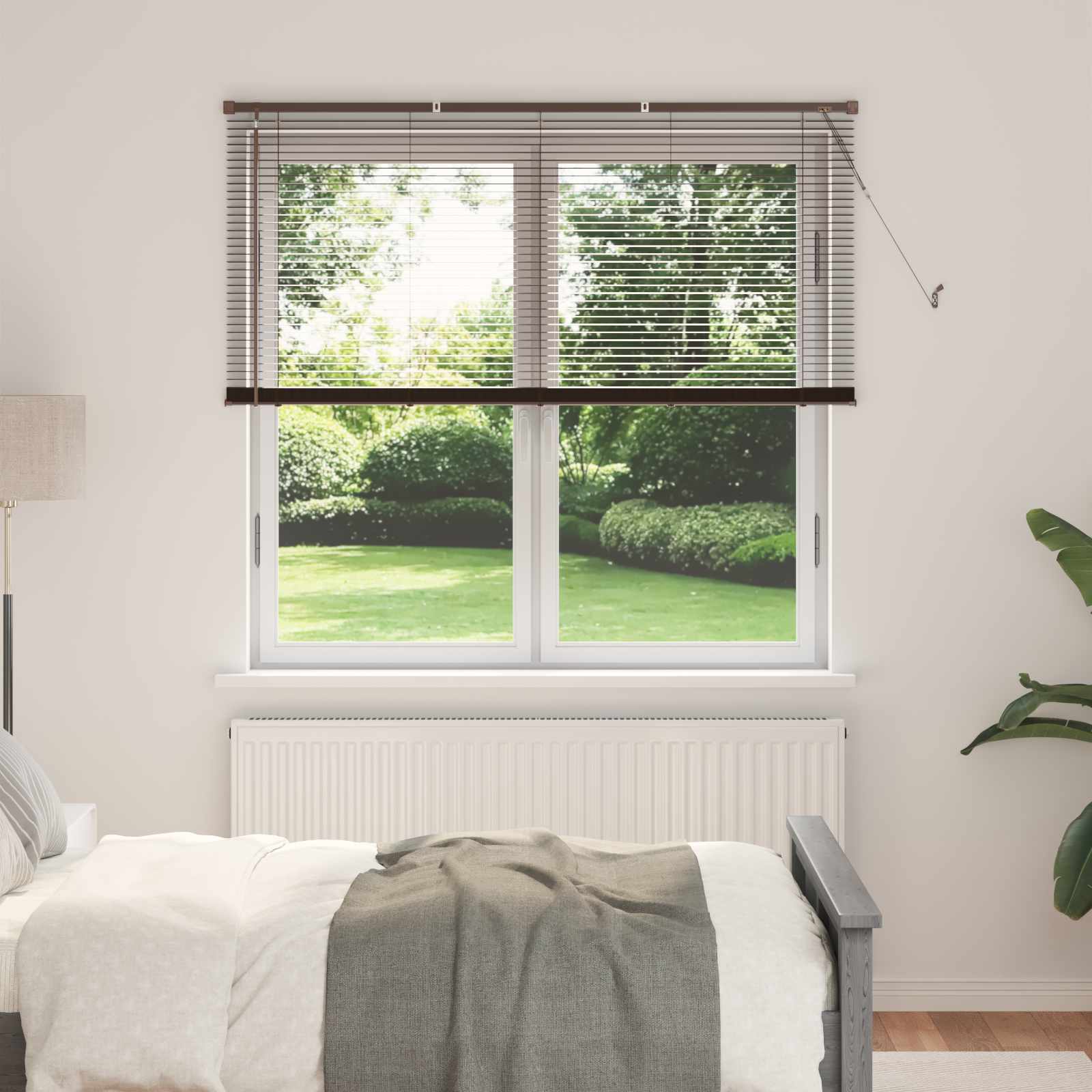 Venecijanska roleta Tamno smeđa s uzorkom 150 x 150 cm PVC