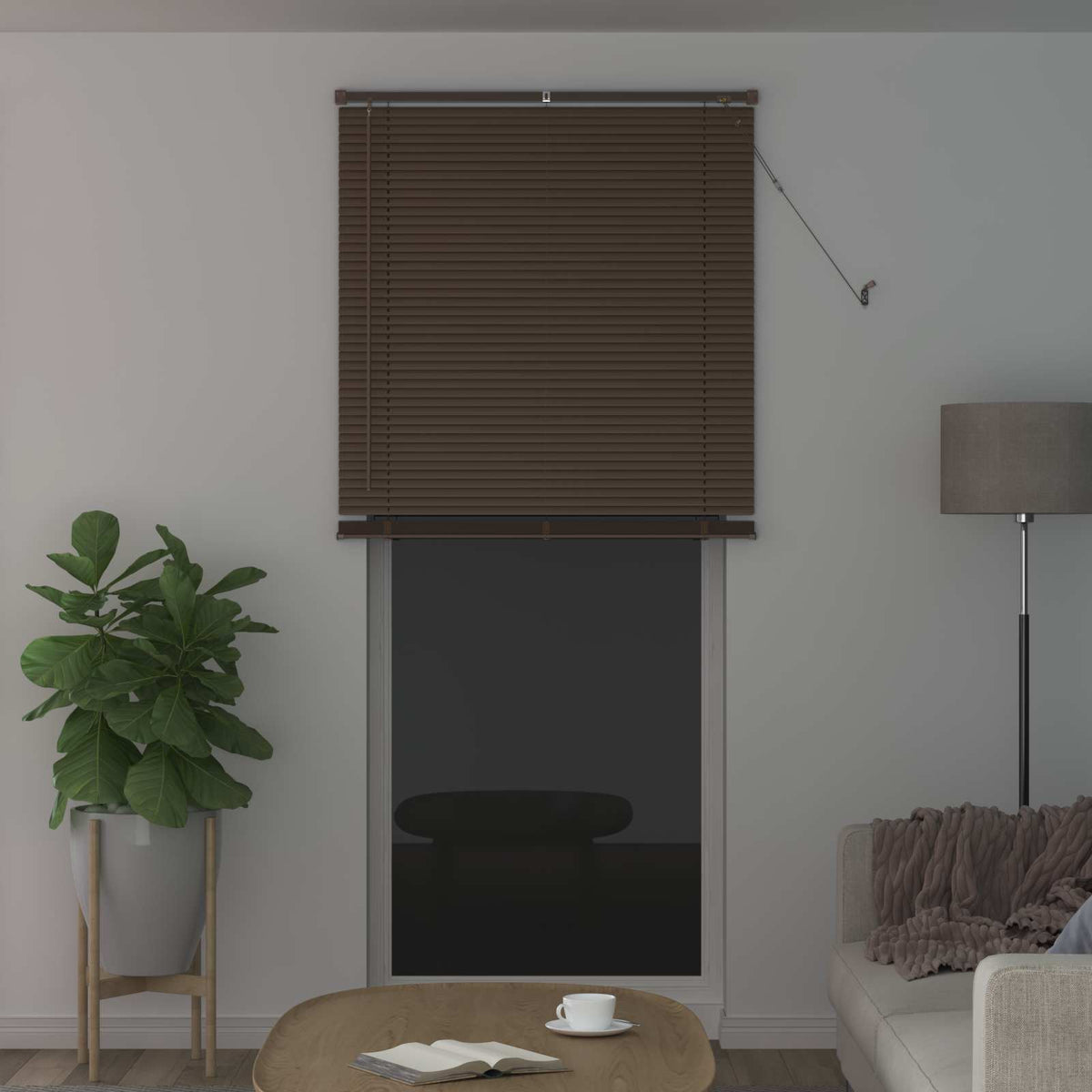 Venecijanska roleta Tamno smeđa s uzorkom 213 x 70 cm PVC