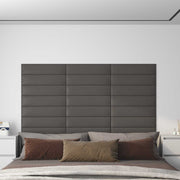 Zidna uzglavlja 12 pcs Sivi 60 x 15 cm tkanina