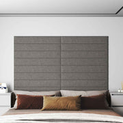 Zidna uzglavlja 12 pcs Svijetlo siva 90 x 15 cm tkanina