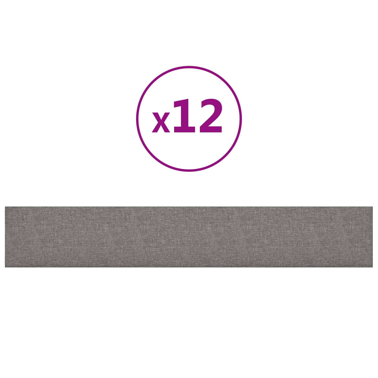 Zidna uzglavlja 12 pcs Svijetlo siva 90 x 15 cm tkanina