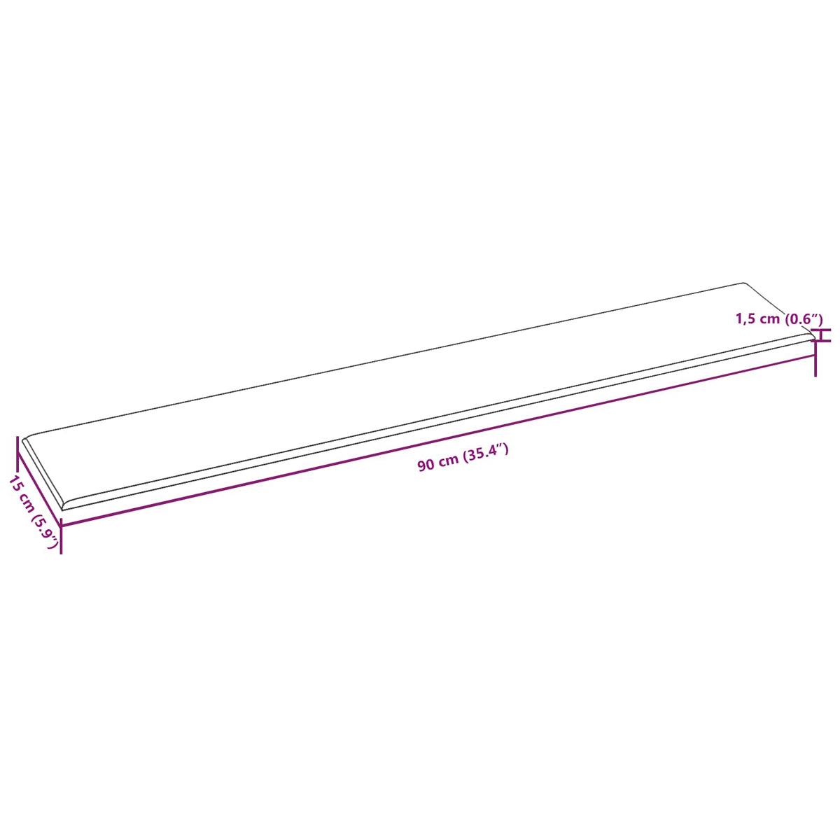 Zidna uzglavlja 12 pcs Sivi 90 x 15 cm tkanina