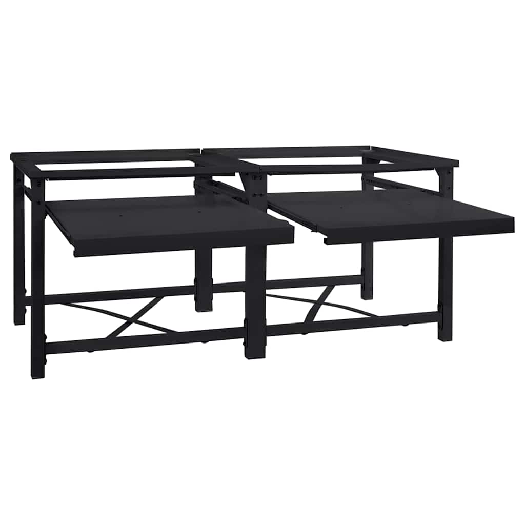 Pedestal za perilicu rublja 2 pcs Crna 120 x 56 x 52 cm Čelik