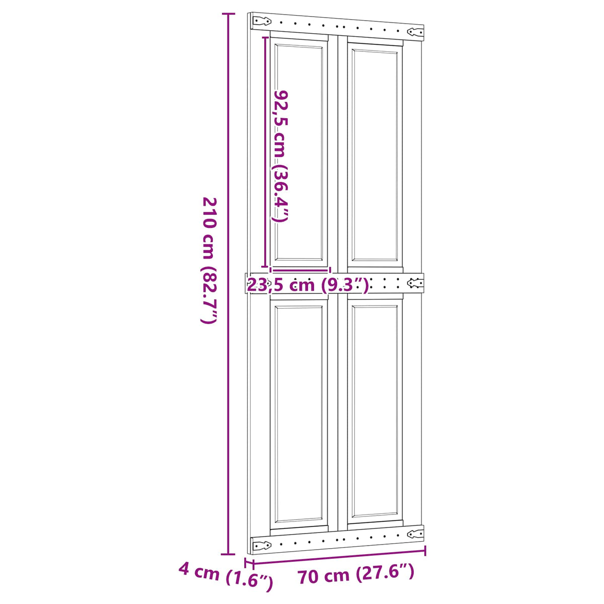 Vrata staje Corona Medeno Smeđa 70 x 210 cm Masivna borovina