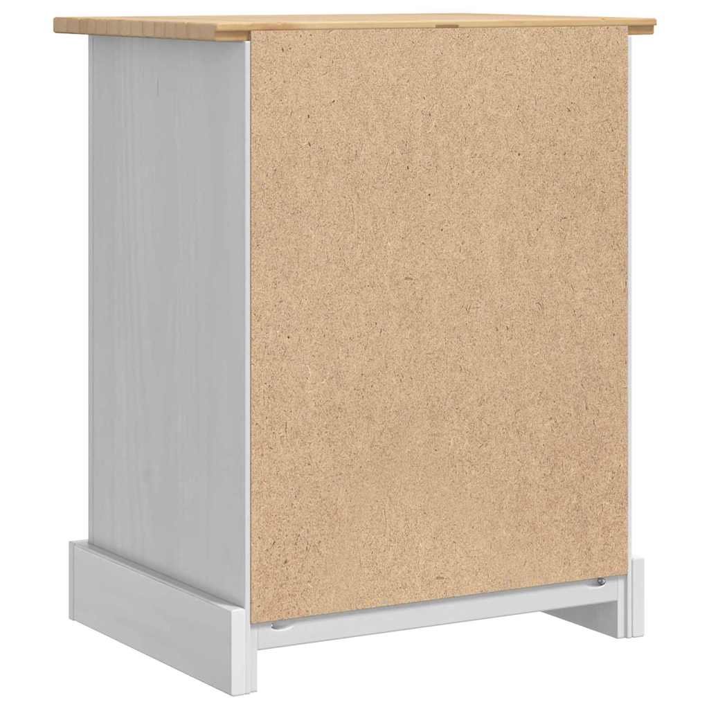 Noćni ormarić Corona Bijelo 53 x 39 x 66 cm Čvrsto borovo drvo