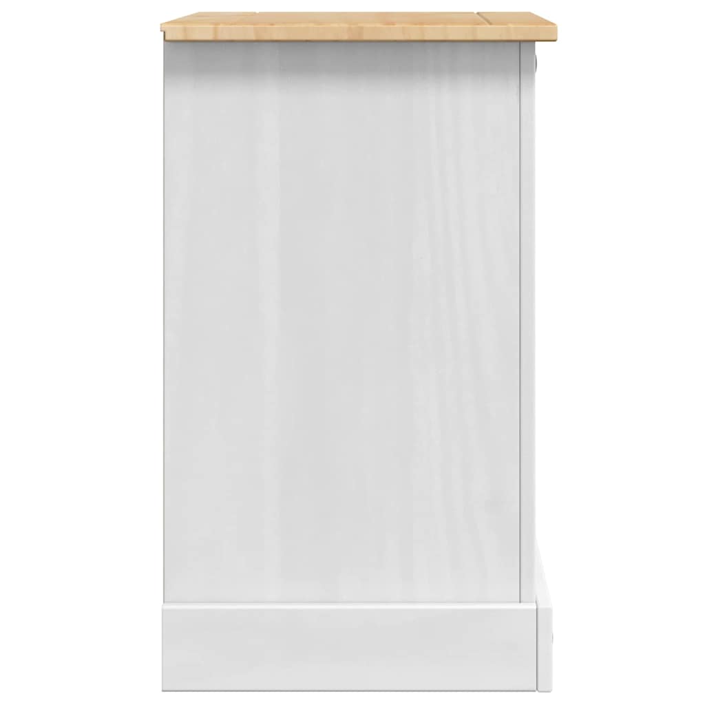 Noćni ormarić Corona Bijelo 53 x 39 x 66 cm Čvrsto borovo drvo