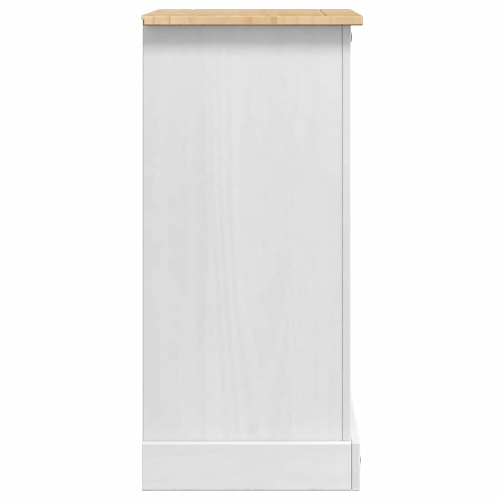 Noćni ormarić Corona Bijelo 53 x 39 x 84 cm Čvrsto borovo drvo