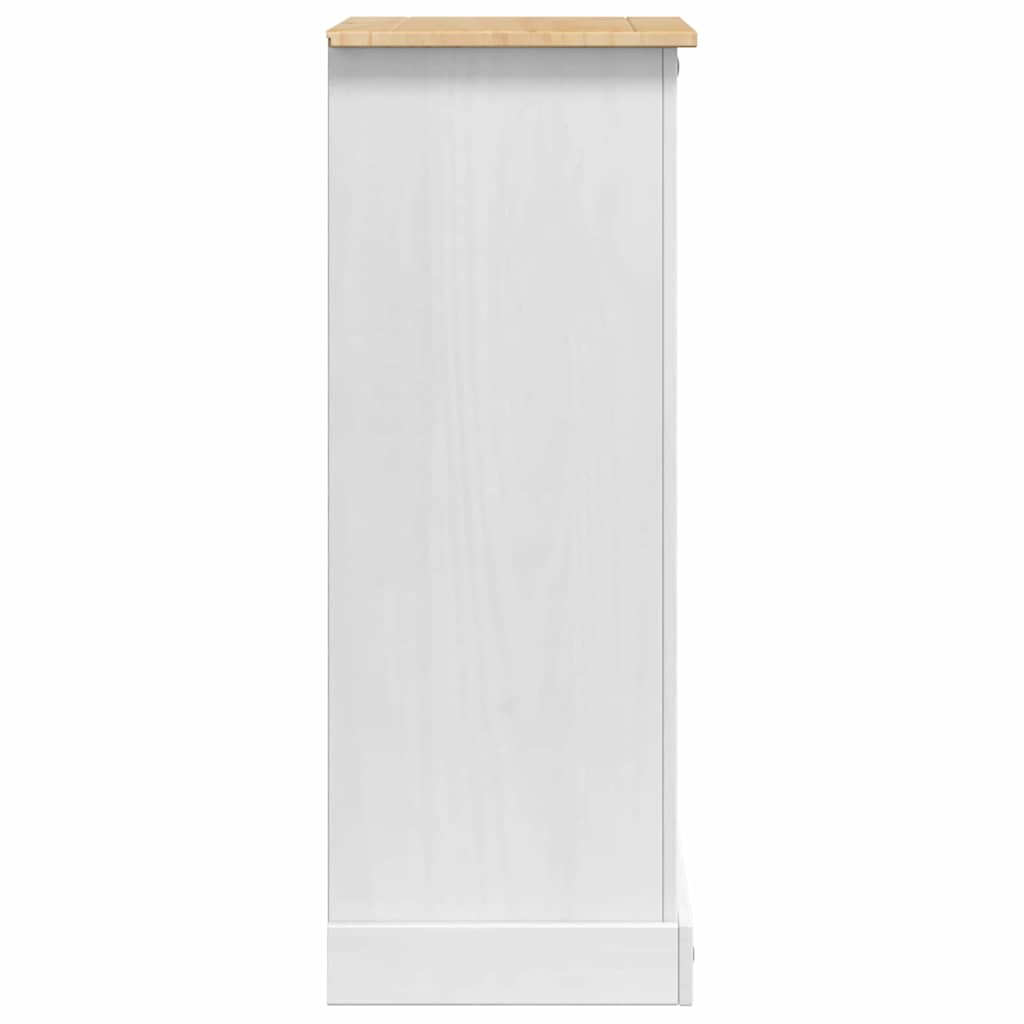 Noćni ormarić Corona Bijelo 53 x 39 x 103 cm Čvrsto borovo drvo