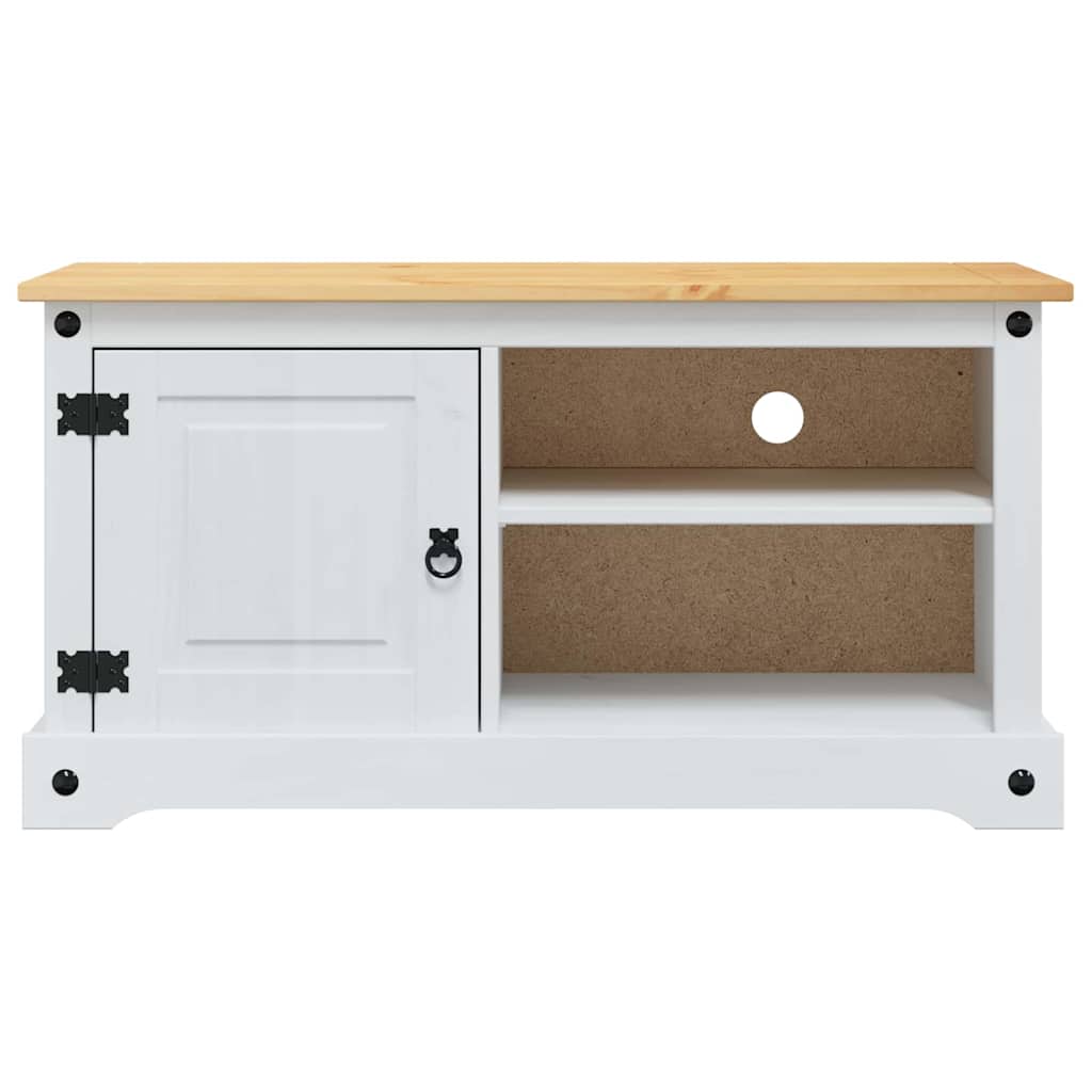 TV ormar Corona Bijelo 100 x 40 x 52 cm Čvrsto borovo drvo