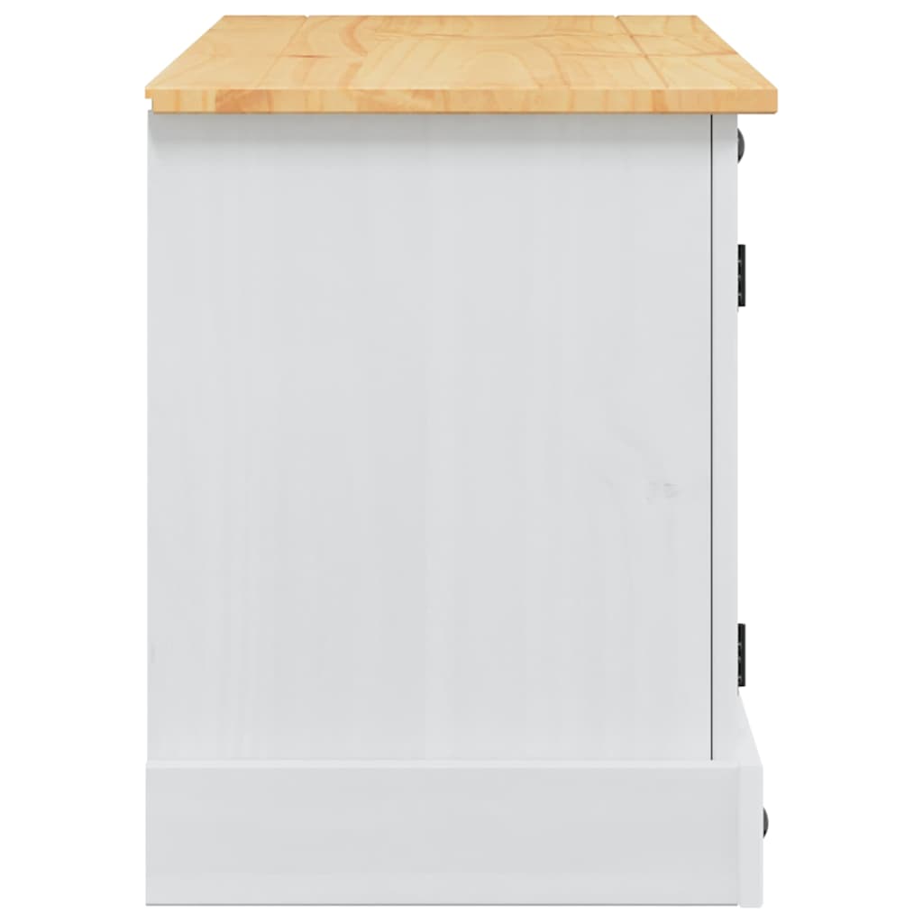 TV ormar Corona Bijelo 100 x 40 x 52 cm Čvrsto borovo drvo