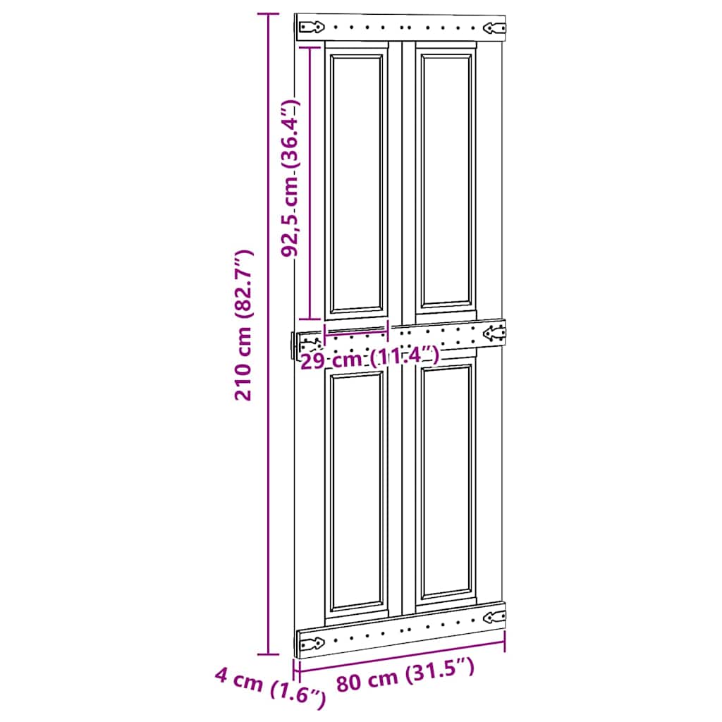 Vrata staje Corona 80 x 210 cm Masivna borovina