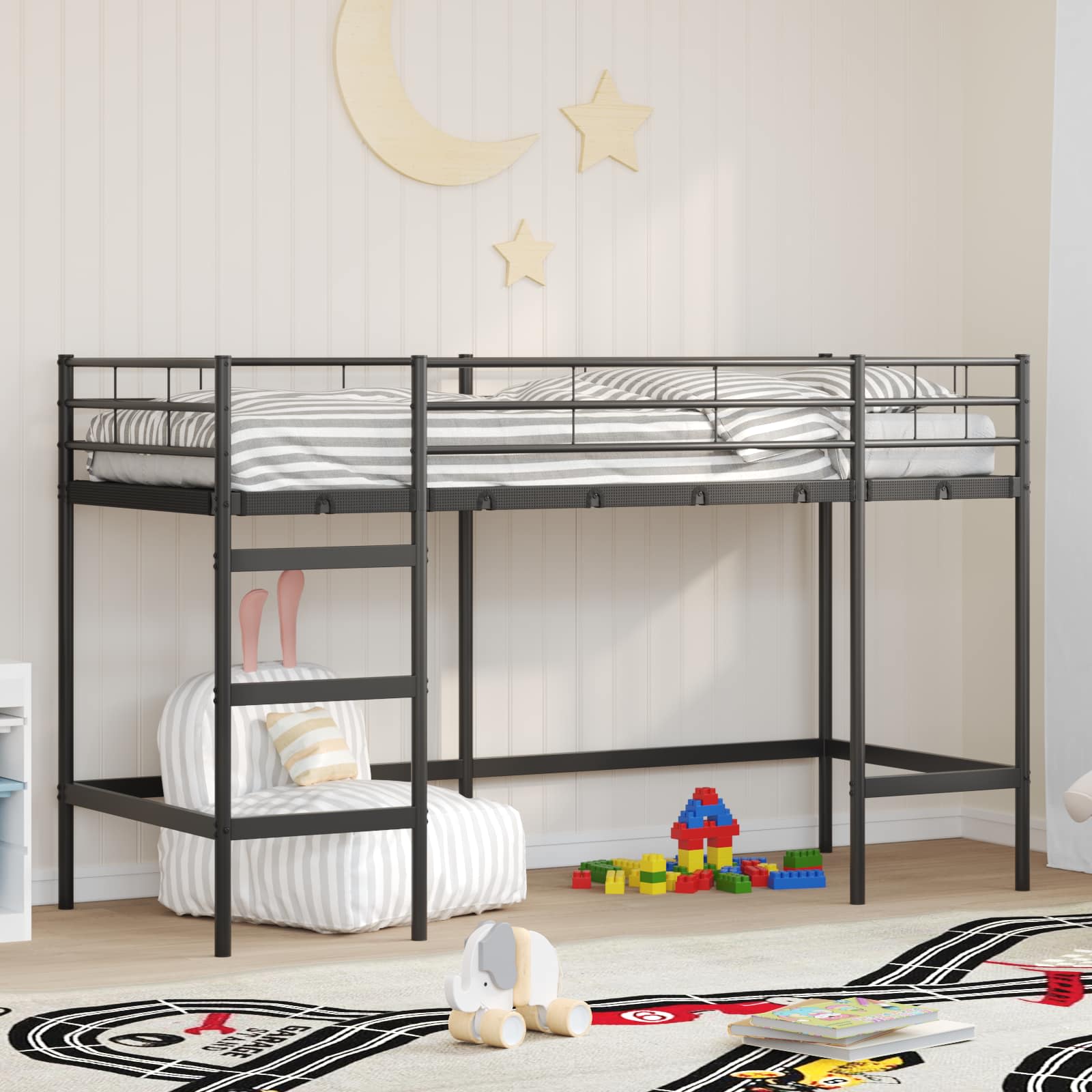 Okvir Krevet za Dječji Loft Crna 74,5 x 190 cm Čelik