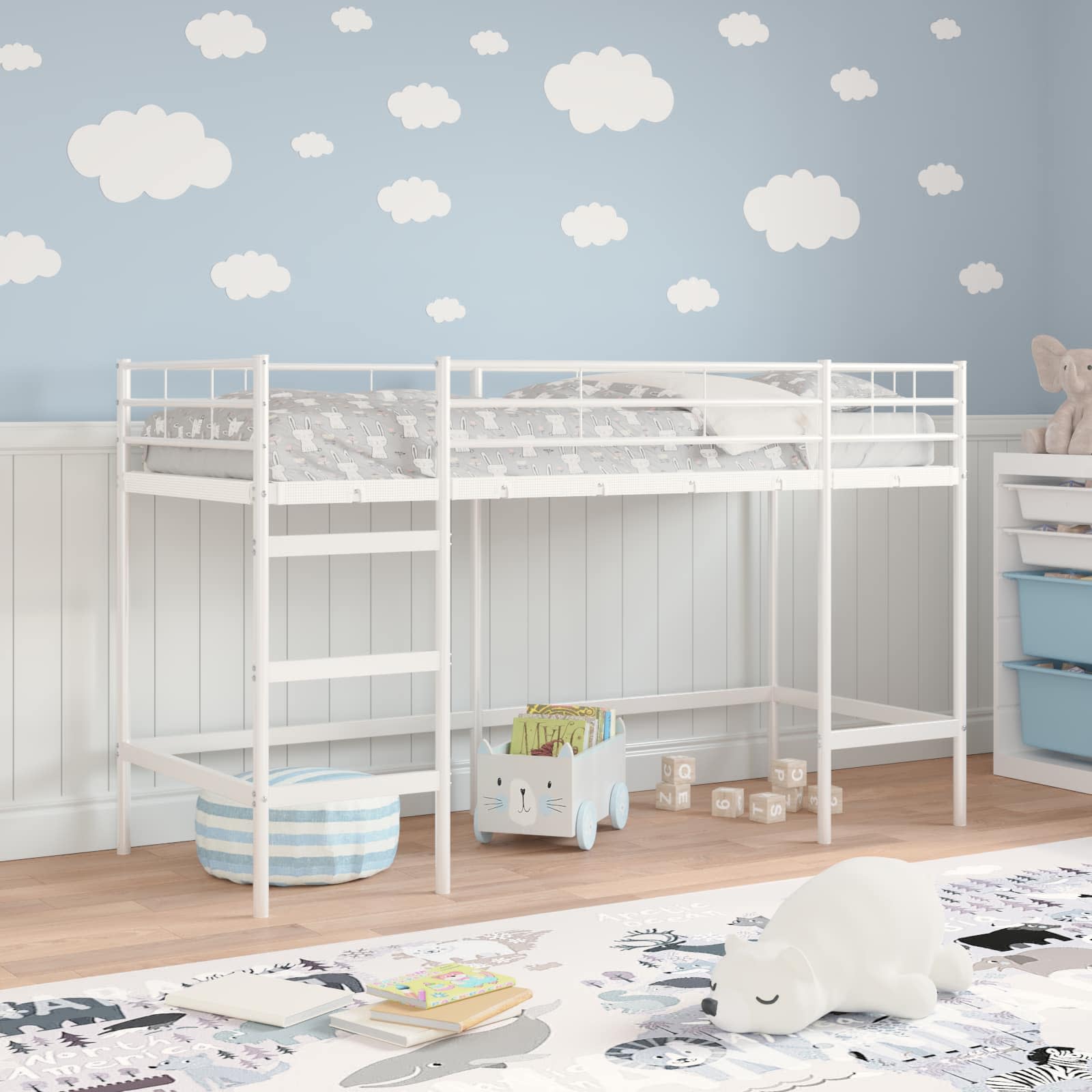 Okvir Krevet za Dječji Loft Bijelo 74,5 x 190 cm Čelik