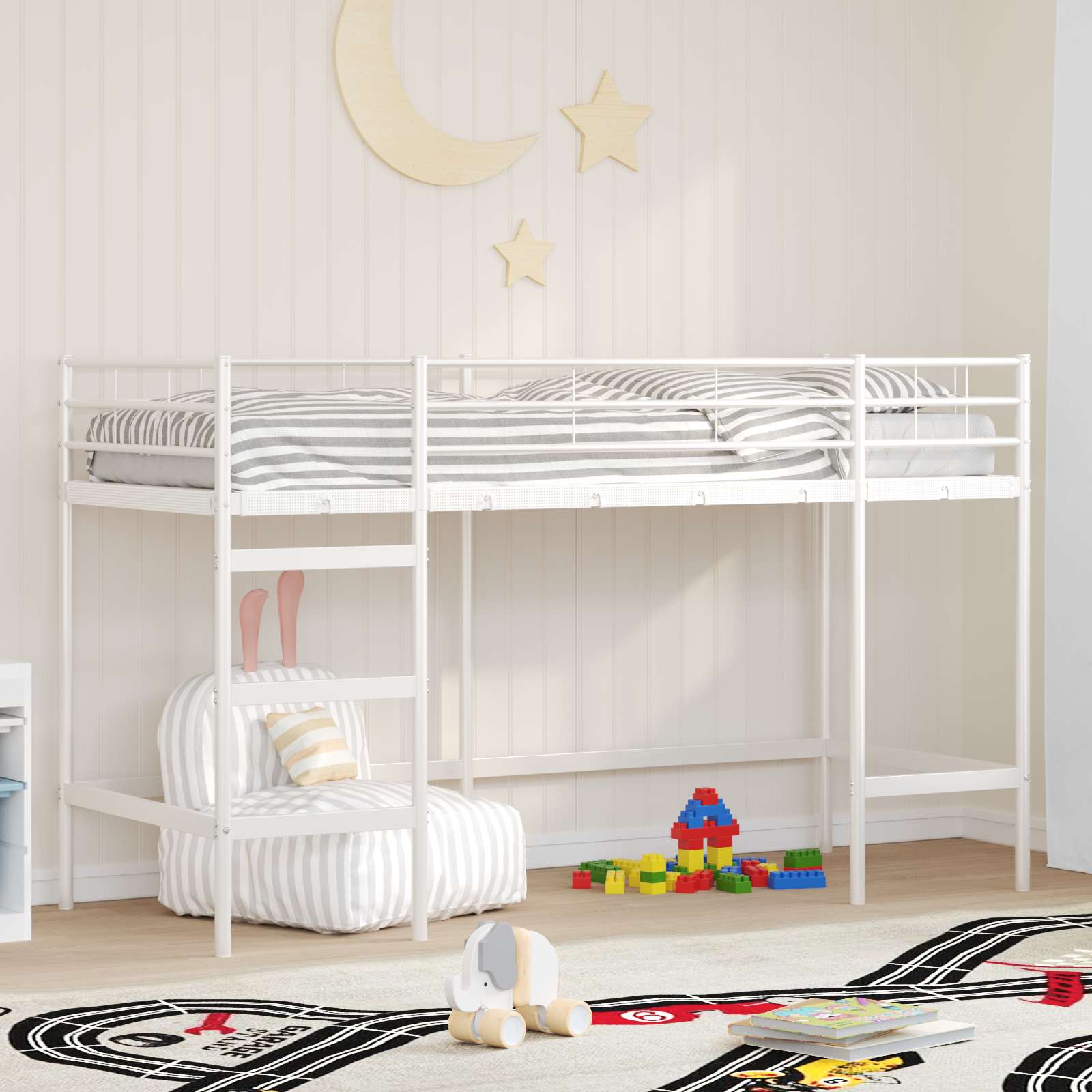 Okvir Krevet za Dječji Loft Bijelo 99,5 x 190 cm Čelik
