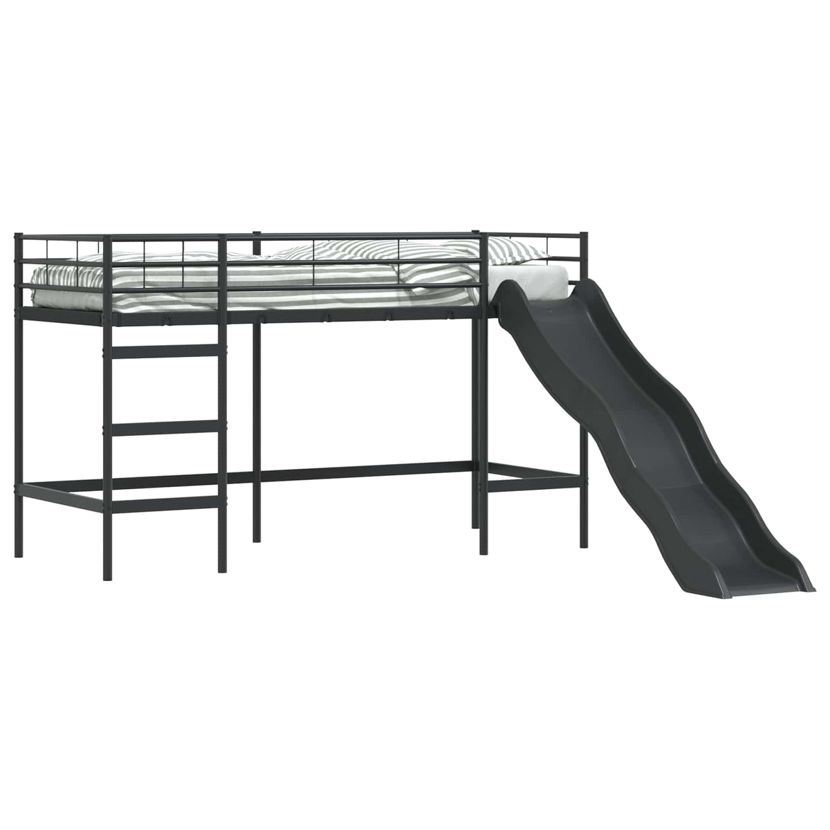 Krevet na kat za djecu s toboganom Crna i antracit 75 x 190 cm