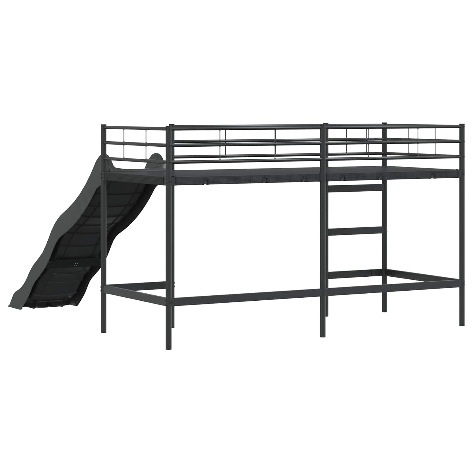Krevet na kat za djecu s toboganom Crna i antracit 75 x 190 cm