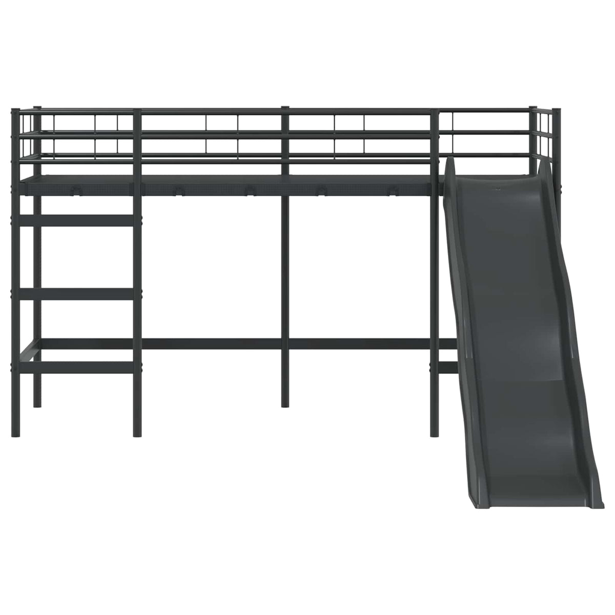 Krevet na kat za djecu s toboganom Crna i antracit 75 x 190 cm