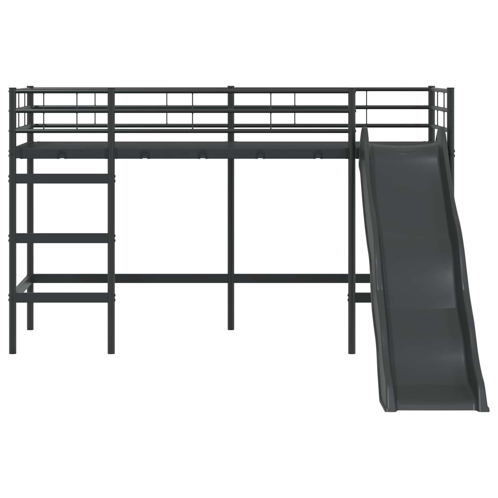 Krevet na kat za djecu s toboganom Crna i antracit 75 x 190 cm
