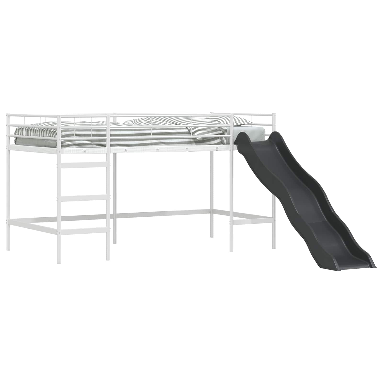 Krevet na kat za djecu s toboganom Bijela i antracit