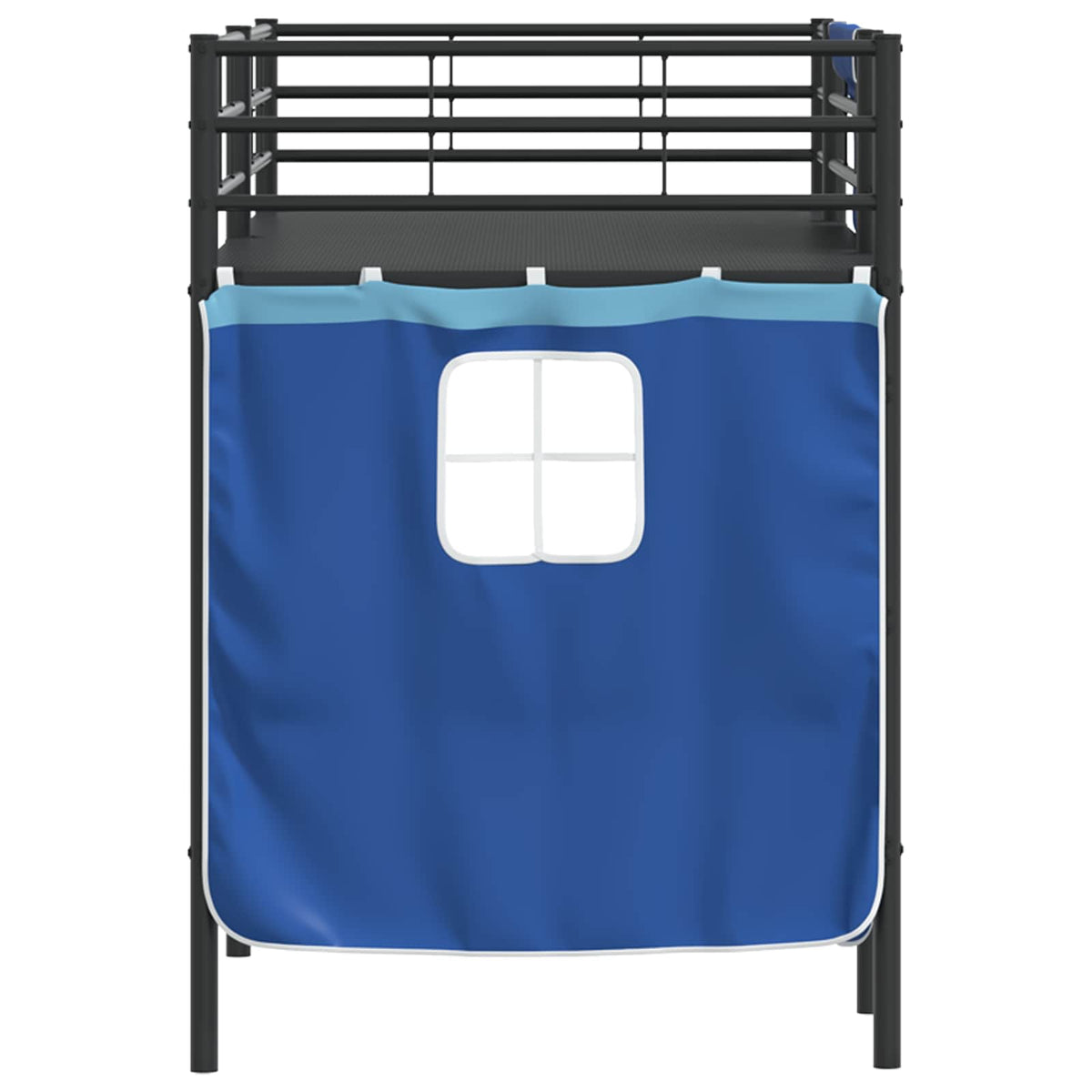 Krevet na kat za djecu s zavjesama Crna i Plava 100 x 190 cm