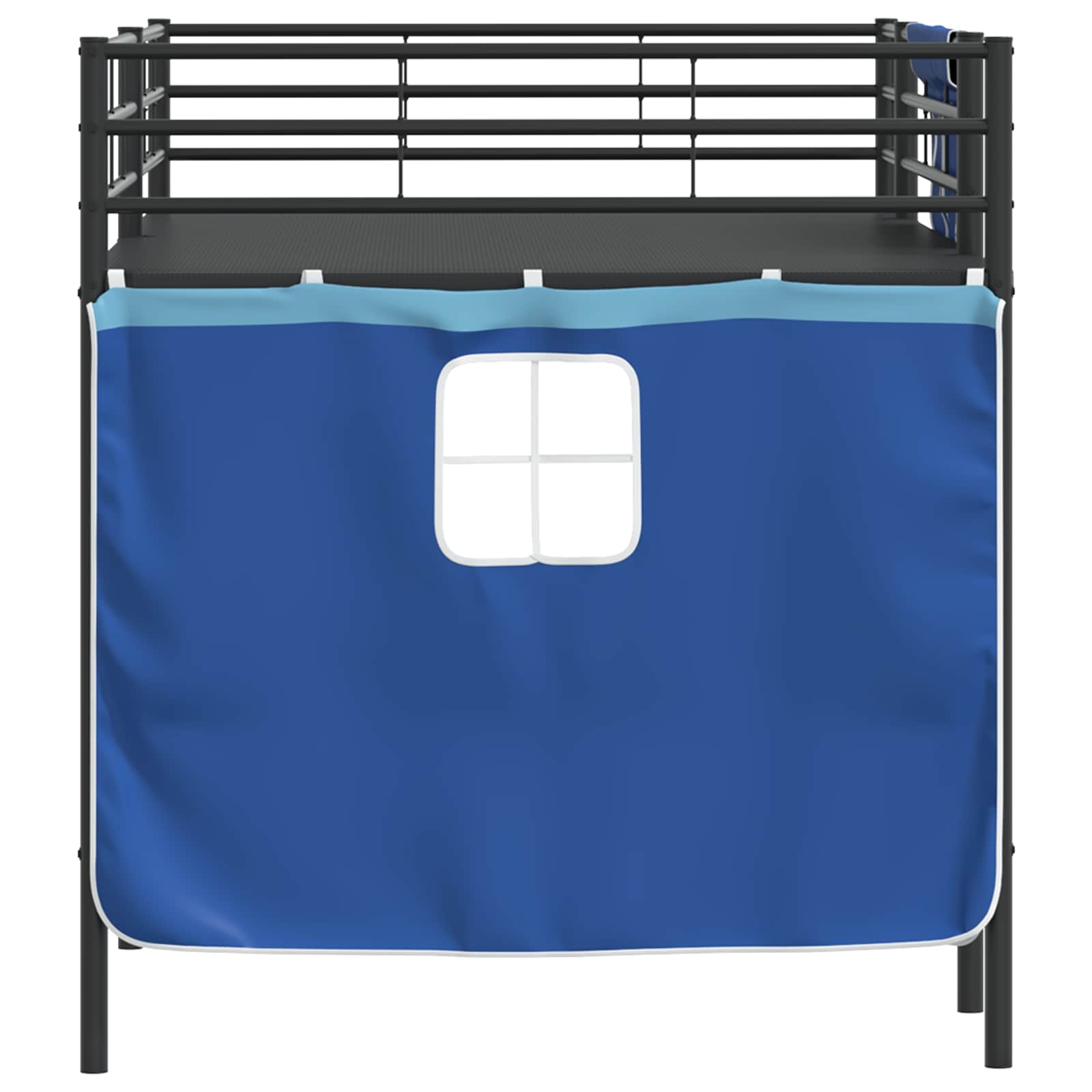 Krevet na kat za djecu s zavjesama Crna i Plava 107 x 200 cm