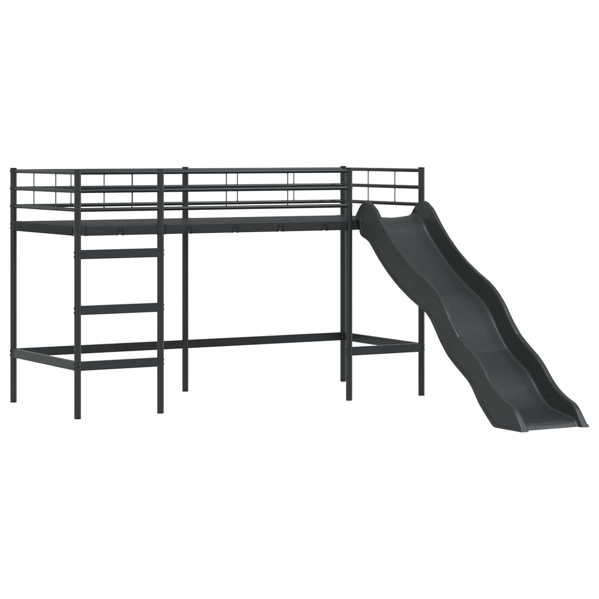 Okvir Krevet za Dječji Loft Jednobojno Crna 75 x 190 cm Metal