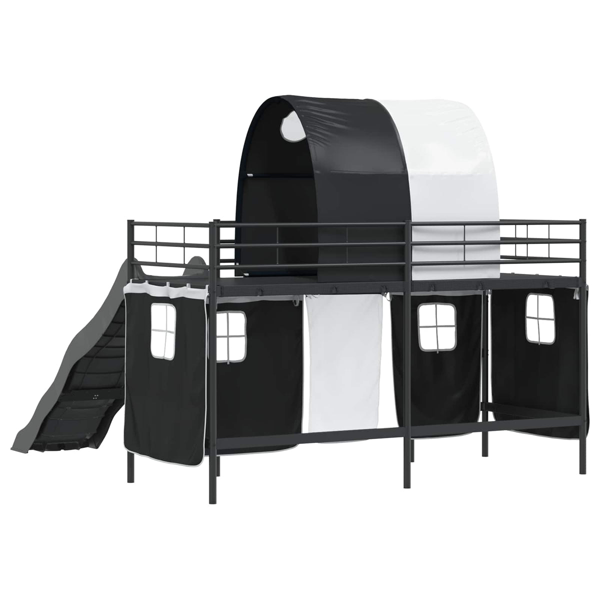 Okvir Krevet za Dječji Loft Jednobojno Crna 75 x 190 cm Metal