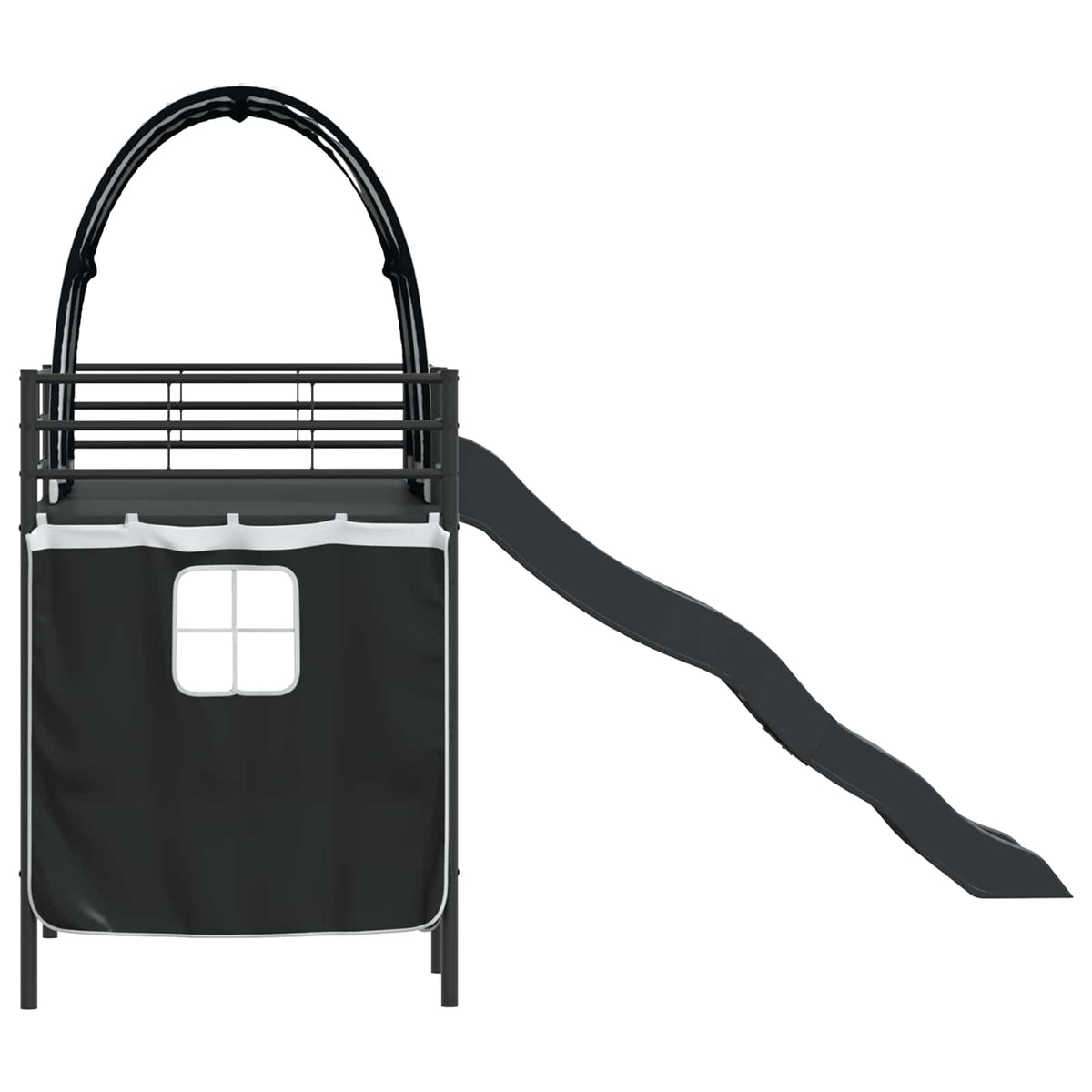 Okvir Krevet za Dječji Loft Jednobojno Crna 75 x 190 cm Metal