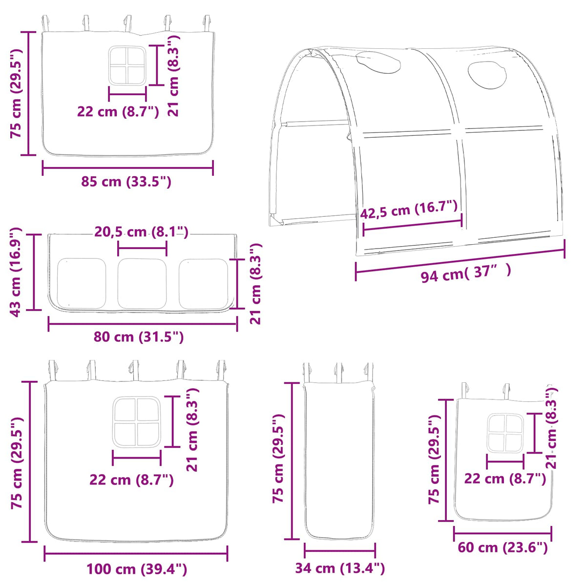 Okvir Krevet za Dječji Loft Crna i ružičasta 75 x 190 cm Metal