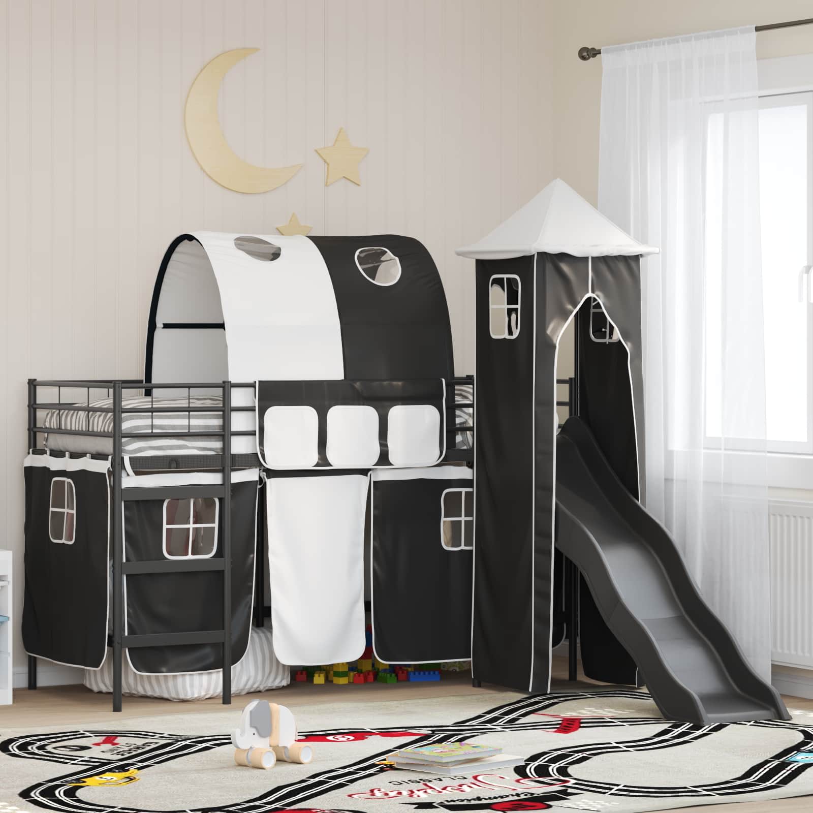 Okvir Krevet za Dječji Loft Crna 75 x 190 cm Metal