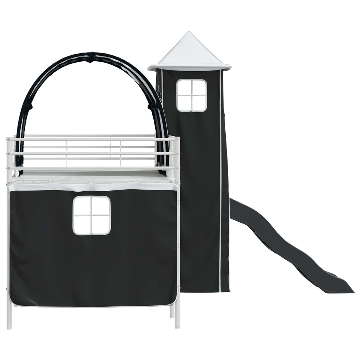 Okvir Krevet za Dječji Loft Bijela i crna 107 x 200 cm Metal