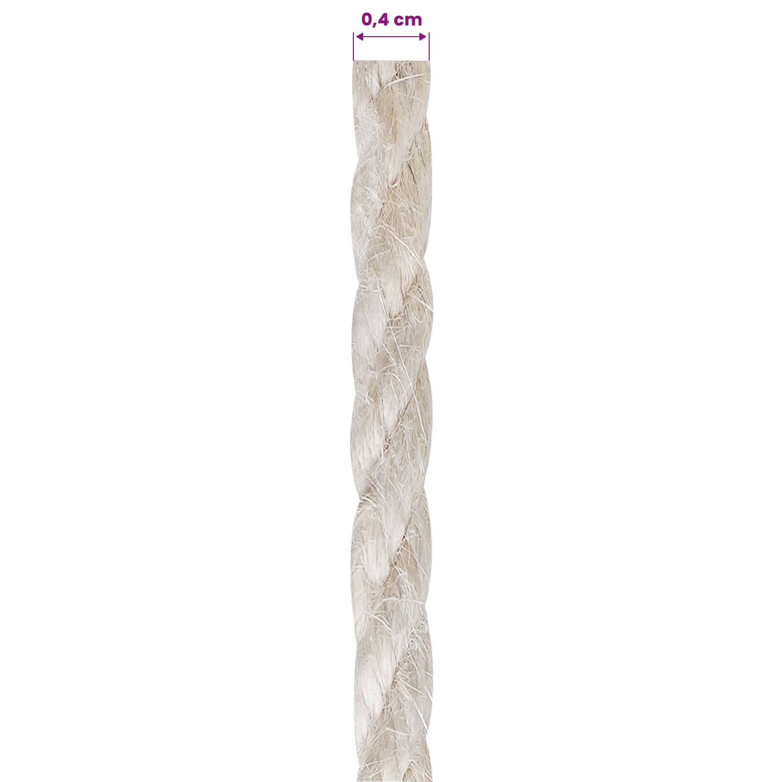 Uže od jute 4 Bijela 100% Juta Tossa