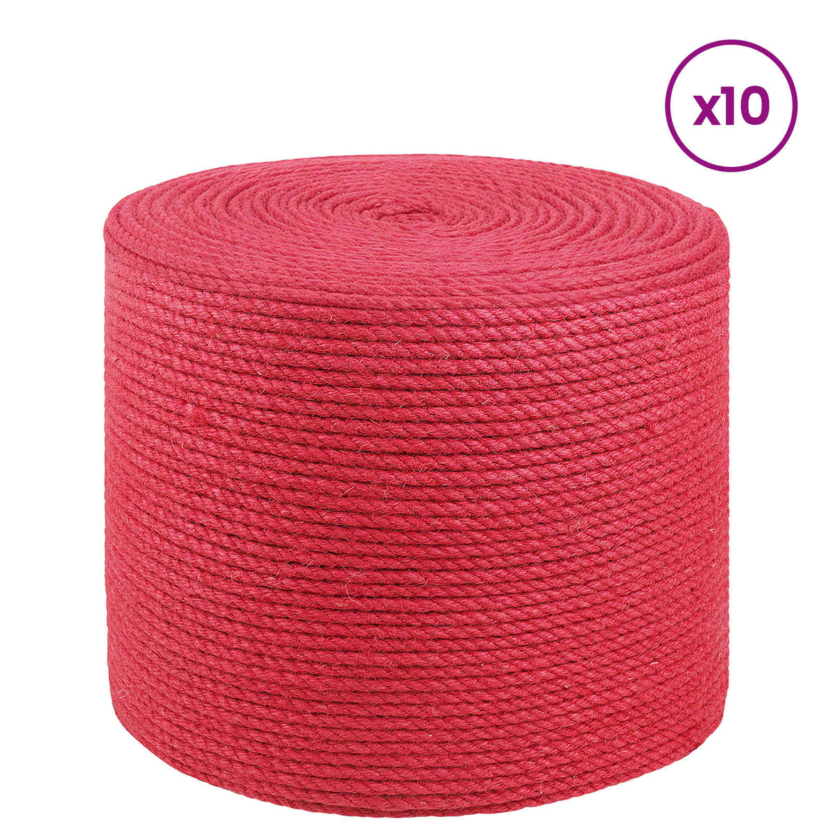 10 kom. 2 mm Crvena 100% Juta Tossa