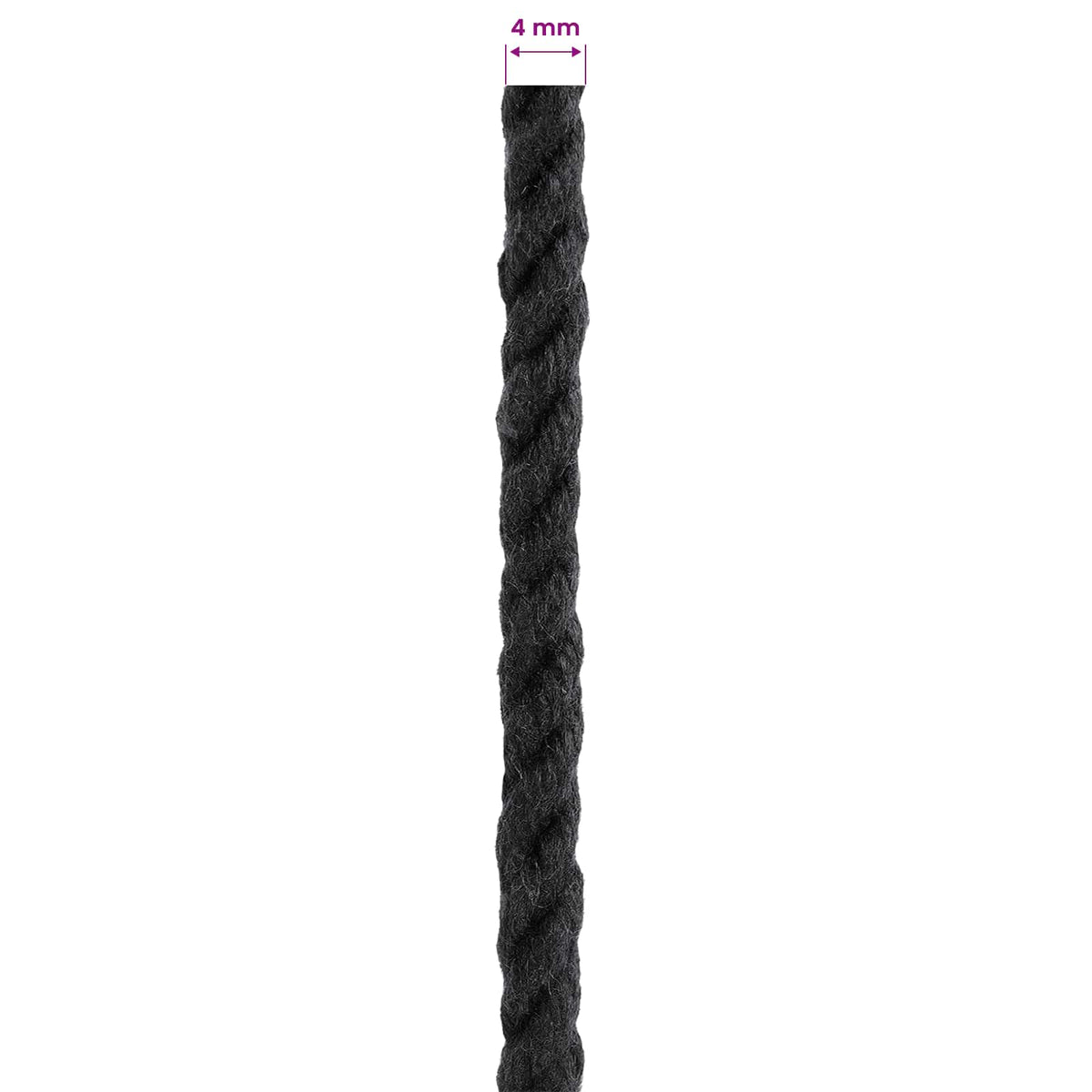 Konop Crna 0,4 x 0,4 x 5000 cm Pamuk