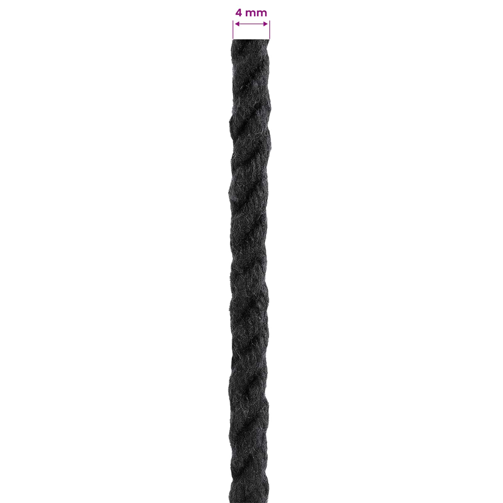 Konop Crna 0,4 x 0,4 x 5000 cm Pamuk