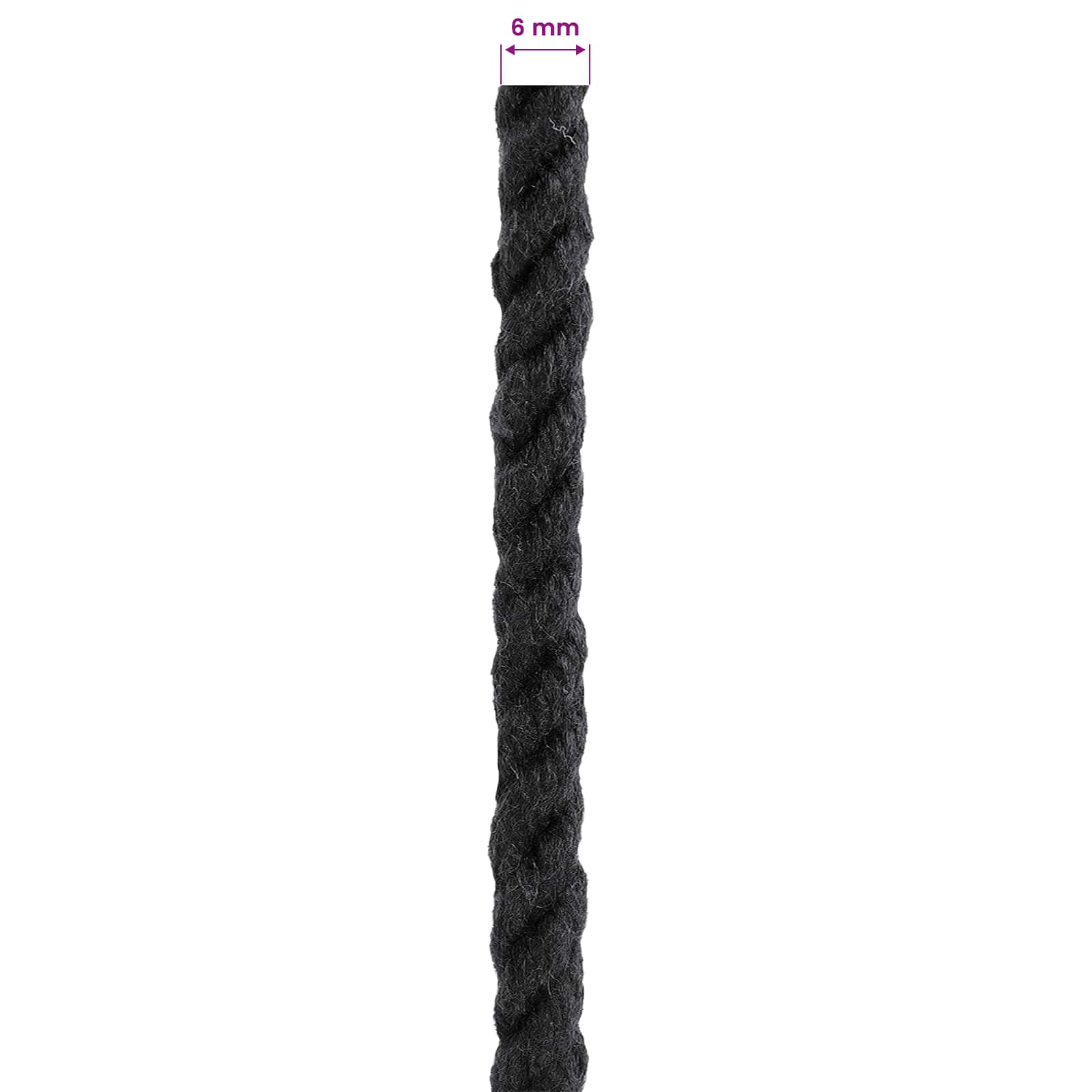 Konop Crna 0,6 x 0,6 x 25000 cm Pamuk