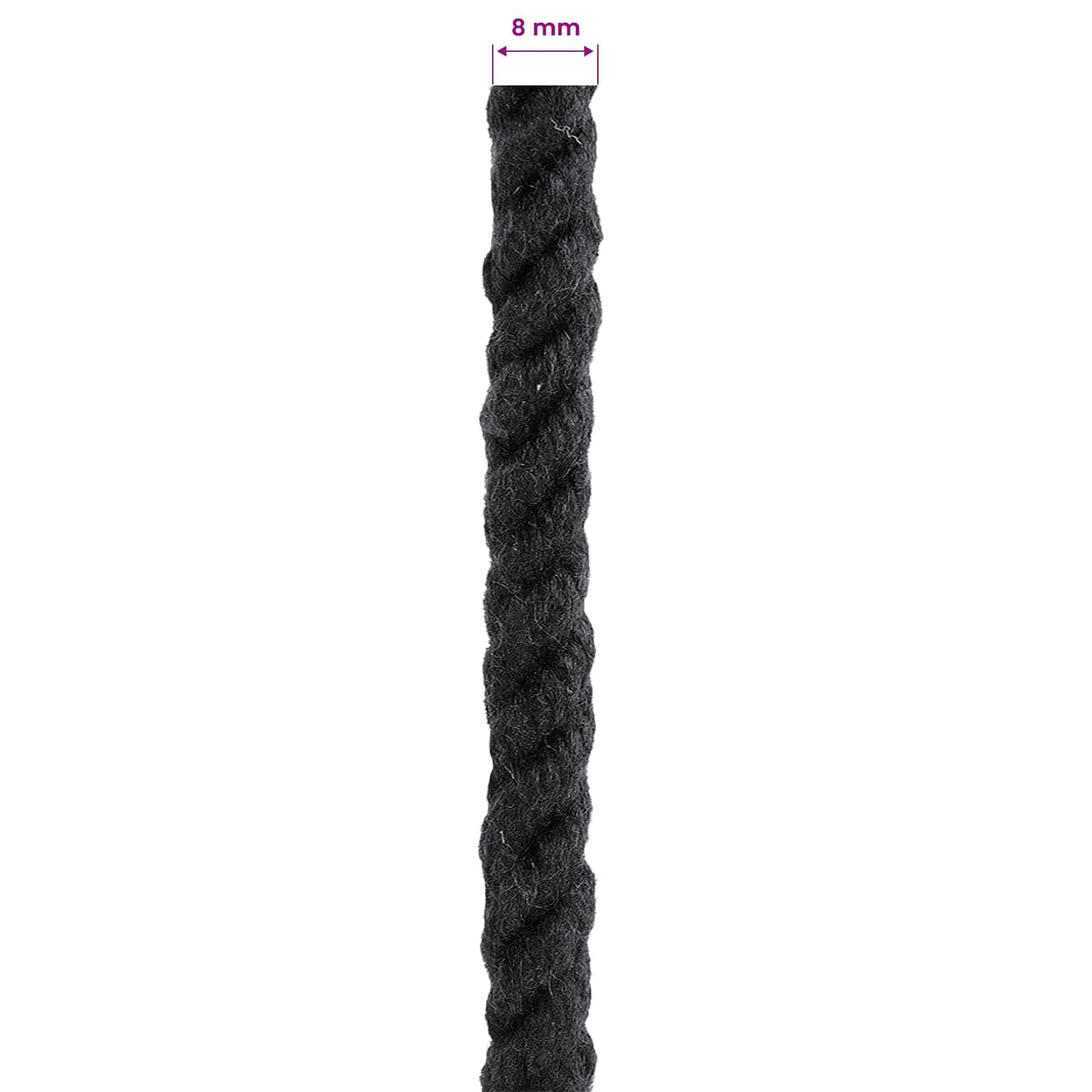 Konop Crna 0,8 x 0,8 x 10000 cm Pamuk