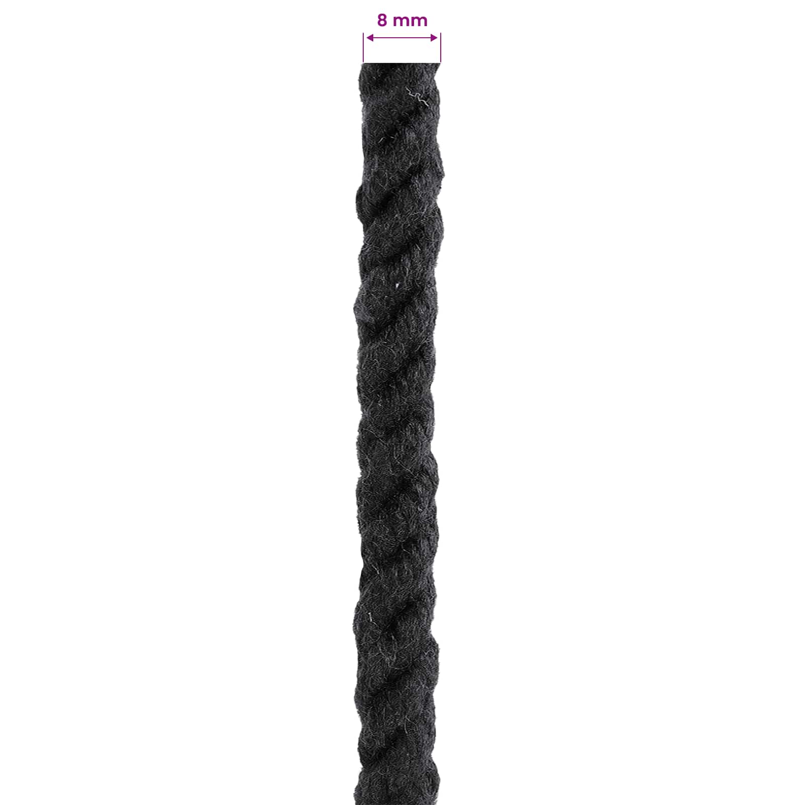 Konop Crna 0,8 x 0,8 x 10000 cm Pamuk