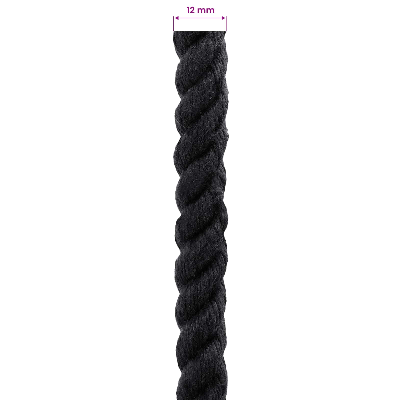Konop Crna 1,2 x 1,2 x 2500 cm Pamuk