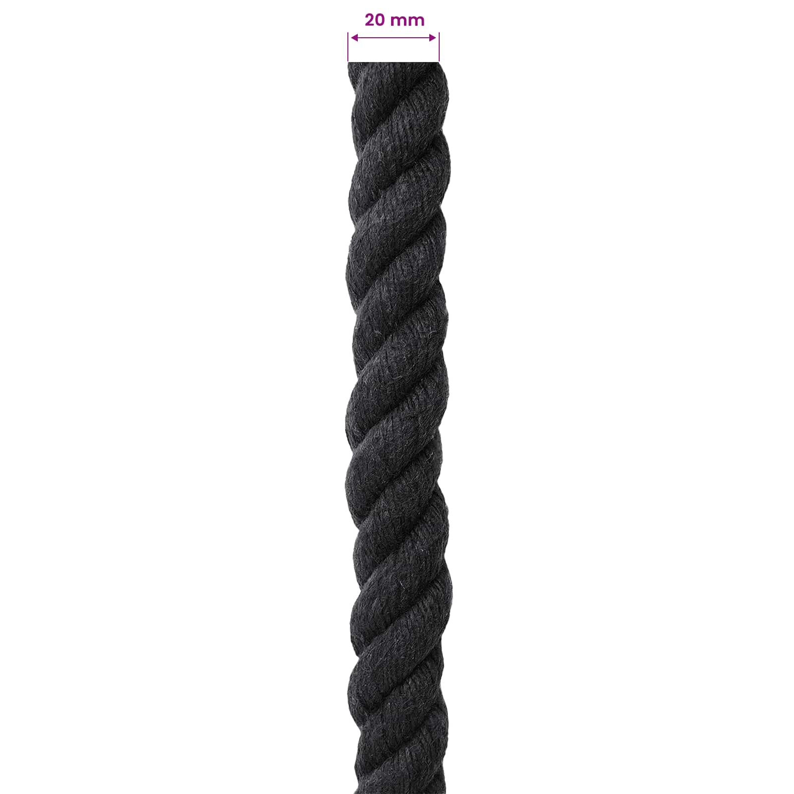 Konop Crna 2 x 2 x 2500 cm Pamuk
