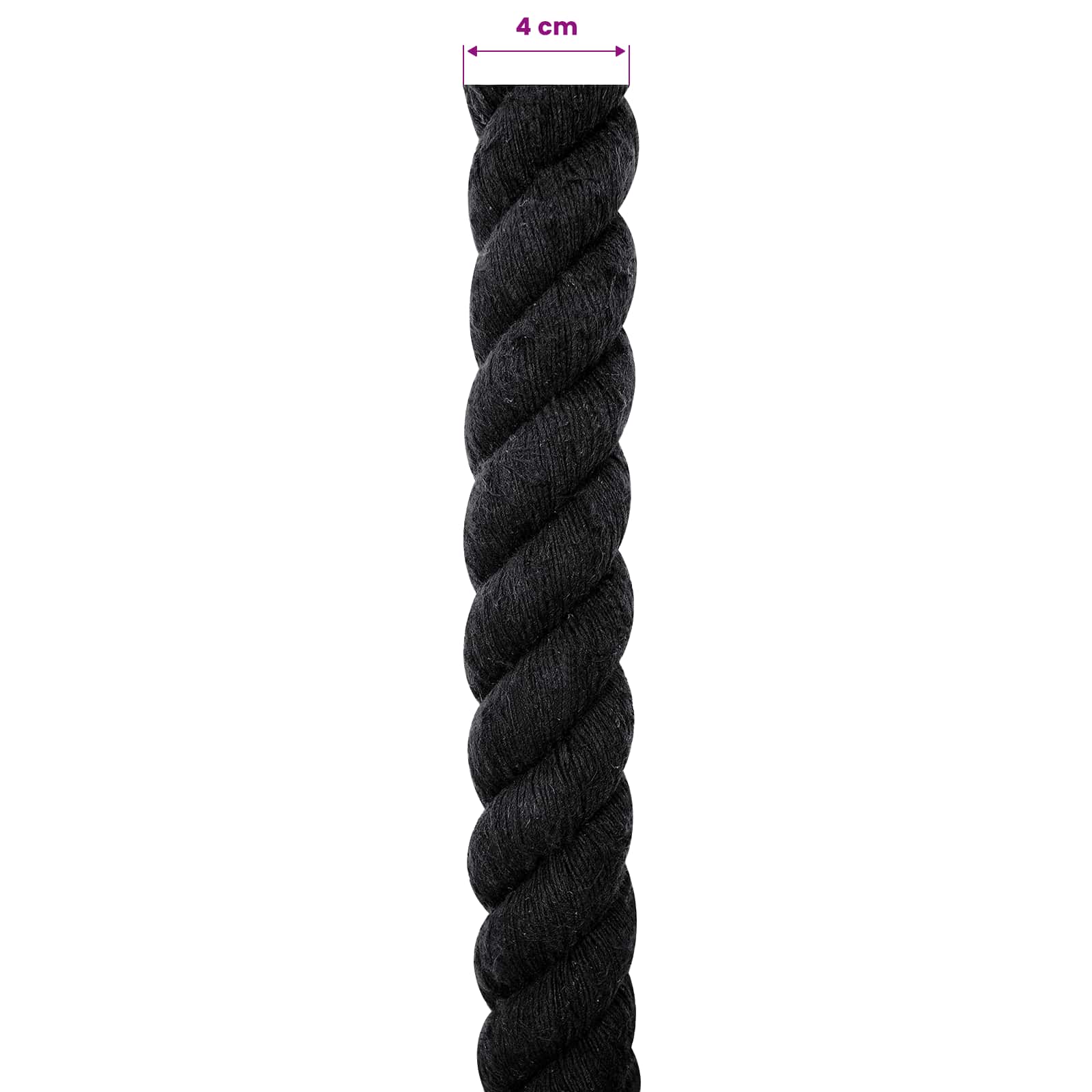 Konop Crna 4 x 4 x 1000 cm Pamuk