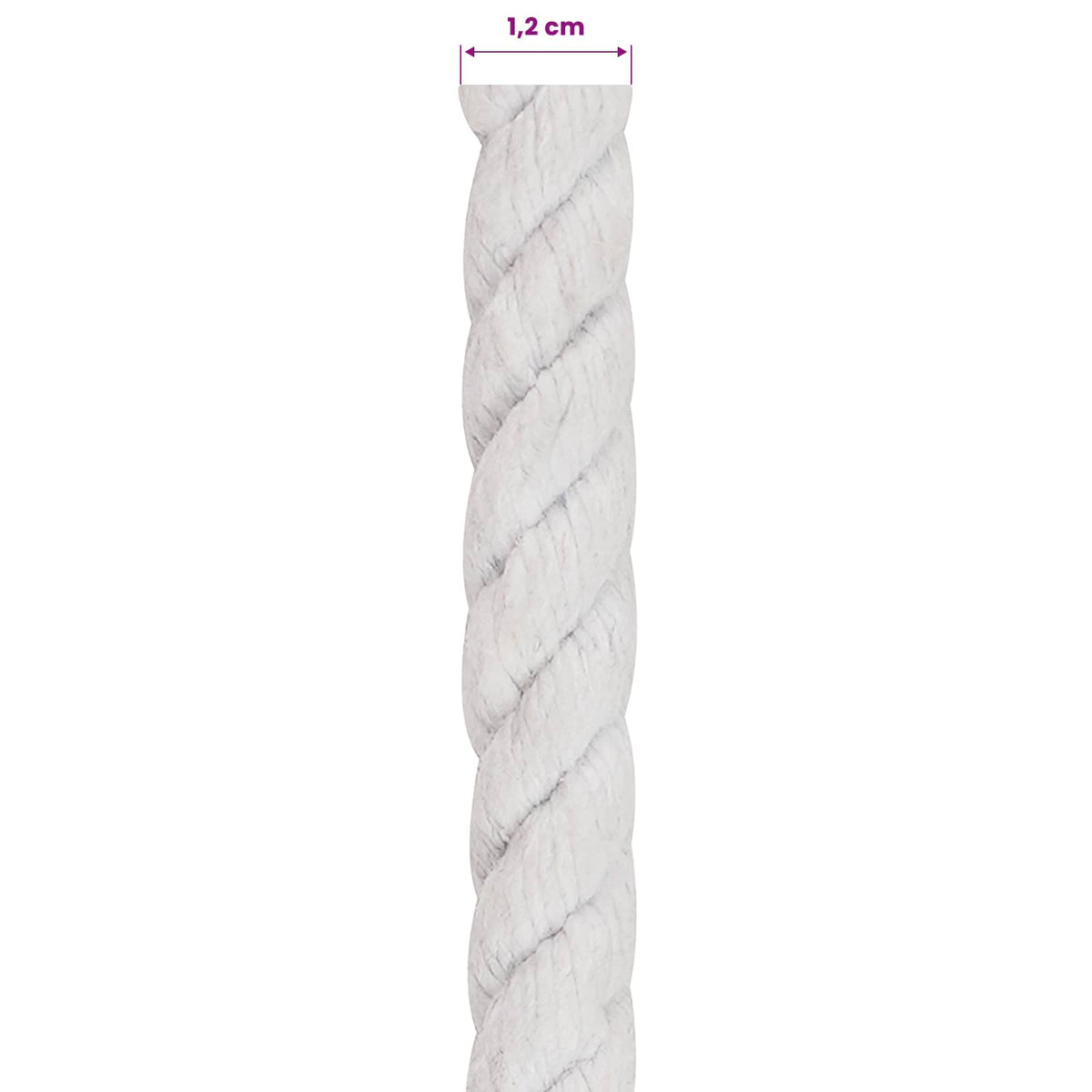 Konop Bijelo 1,2 x 1,2 x 2500 cm Pamuk