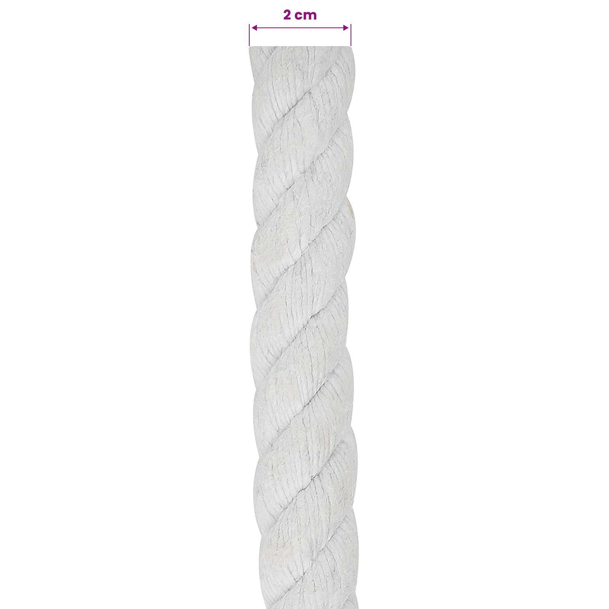 Konop Bijelo 2 x 2 x 10000 cm Pamuk