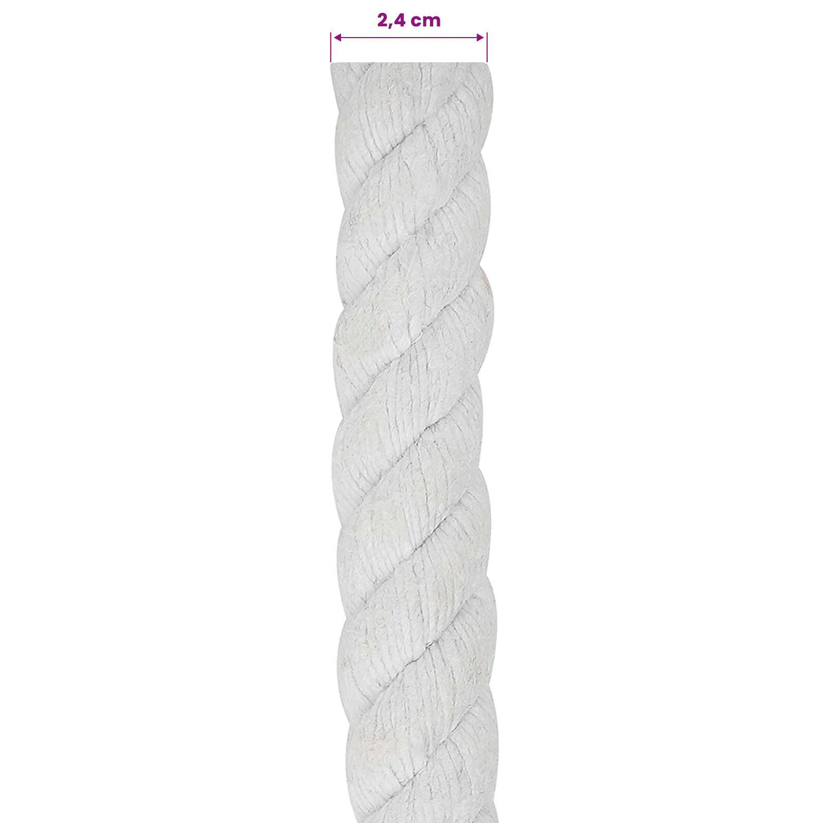 Konop Bijelo 2,4 x 2,4 x 2500 cm Pamuk