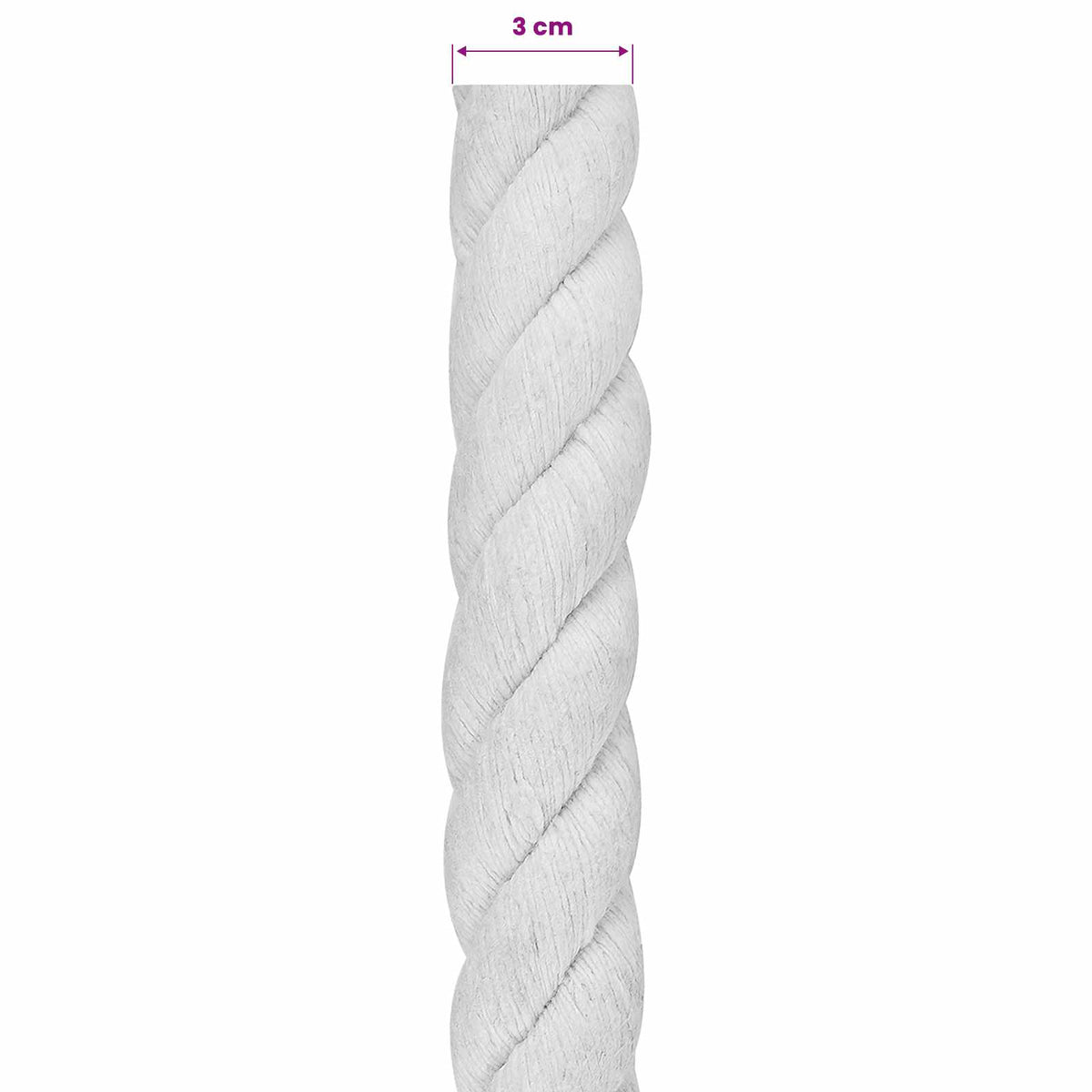 Konop Bijelo 3 x 3 x 2500 cm Pamuk