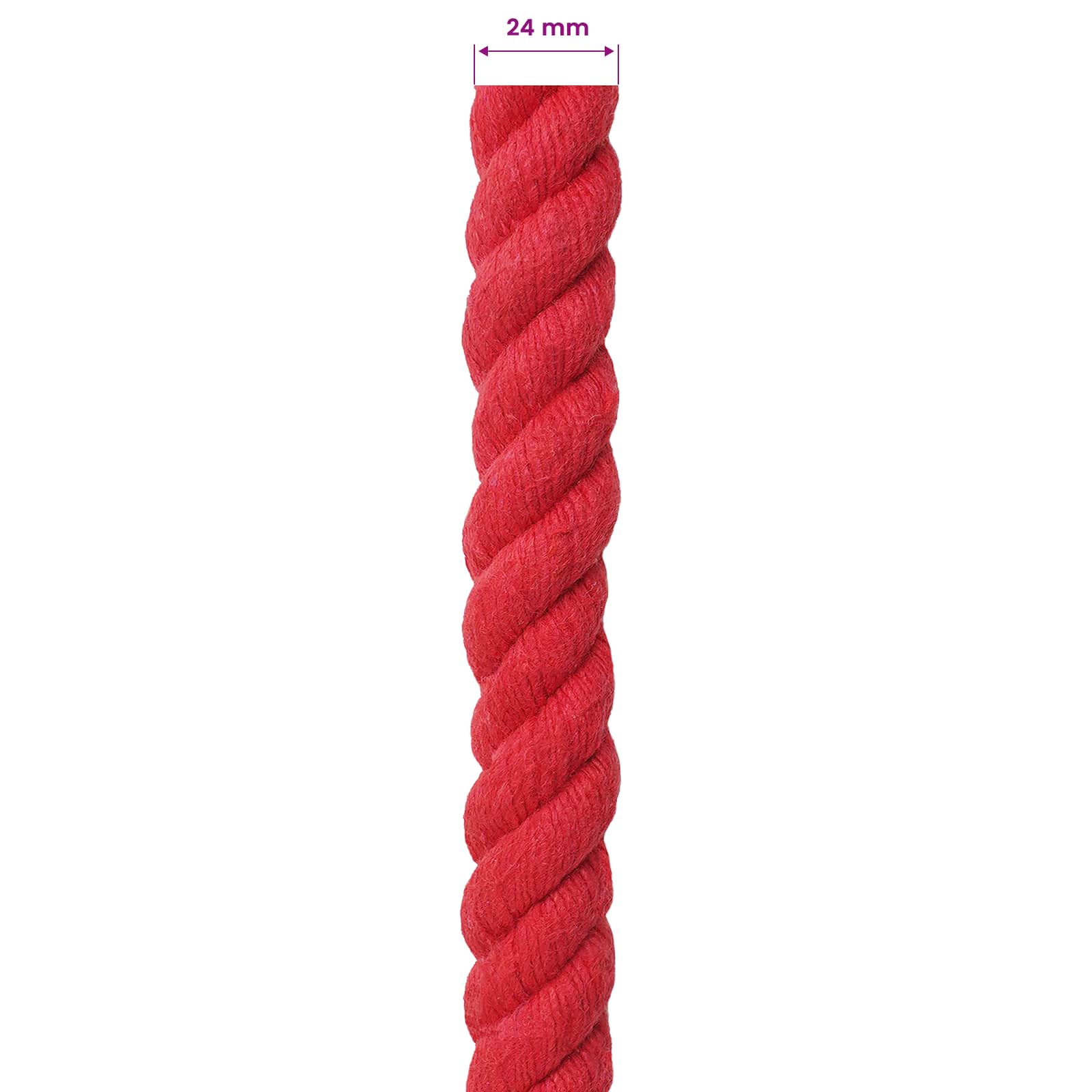 Konop Crvena 2,4 x 2,4 x 5000 cm Pamuk